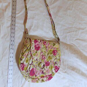 Vera Bradley Mini Hipster Crossbody Purse in Petal Pink Pattern - Gently Used